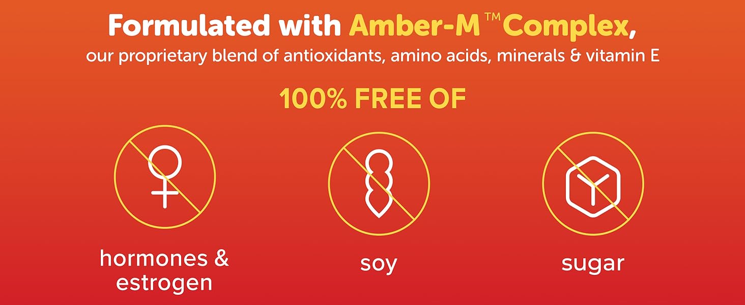 Amberen: Safe Multi-Symptom Menopause Relief. Clinically Shown to Relieve 12 Menopause Symptoms: Hot Flashes, Night Sweats, Mood Swings, Low Energy and More. 1 Month Supply 24Hr Smart